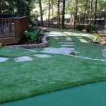 backyard artificial grass lawn installation
